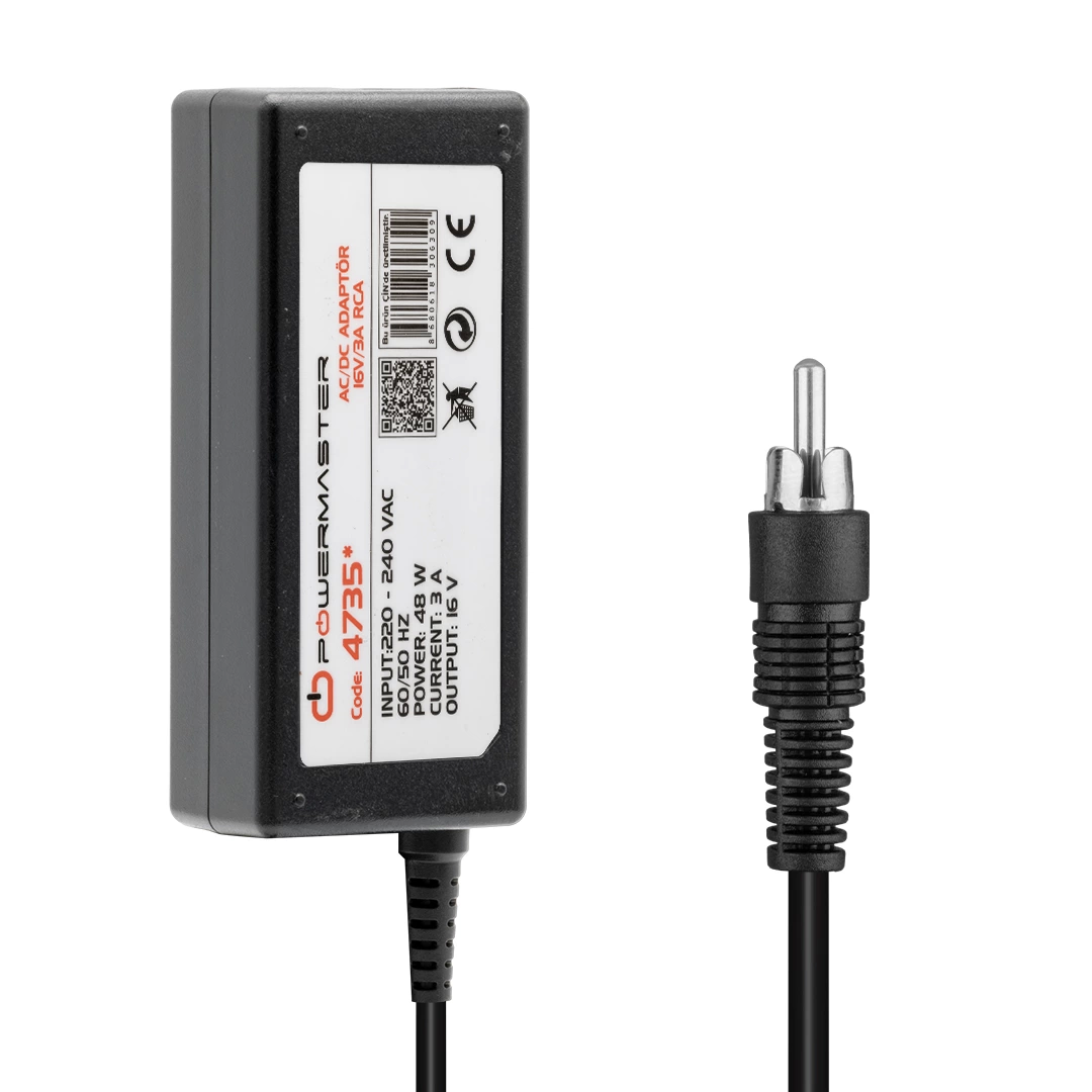 Pm-4735* 16 Volt - 3 Amper Tos Fişli Rca Santral Adaptörü