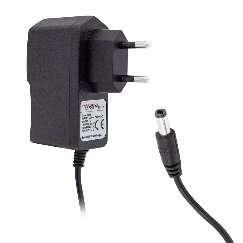 Pm-8118 12 Volt - 1 Amper 5.5*2.5 Mm Uçlu Plastik Kasa Priz Tipi Adaptör