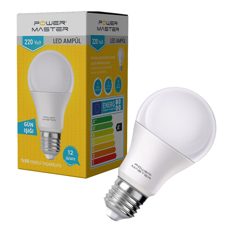 PMLED-12G E27 850LMN 12 WATT 220 VOLT 3200K GÜN IŞIĞI LED AMPUL (4620)