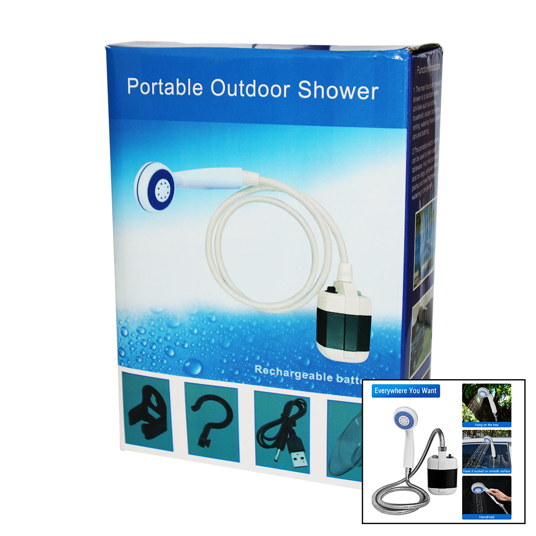 Portable Outdoor Shower Su-Pmp Şarjlı Taşinabilir - Seyyar Duş Seti Pompa - Hortum - D.Başlık
