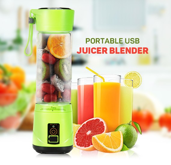 Portatif Taşınabilir El Blender 380 Ml Usb Şarjlı Yeşil (4620)