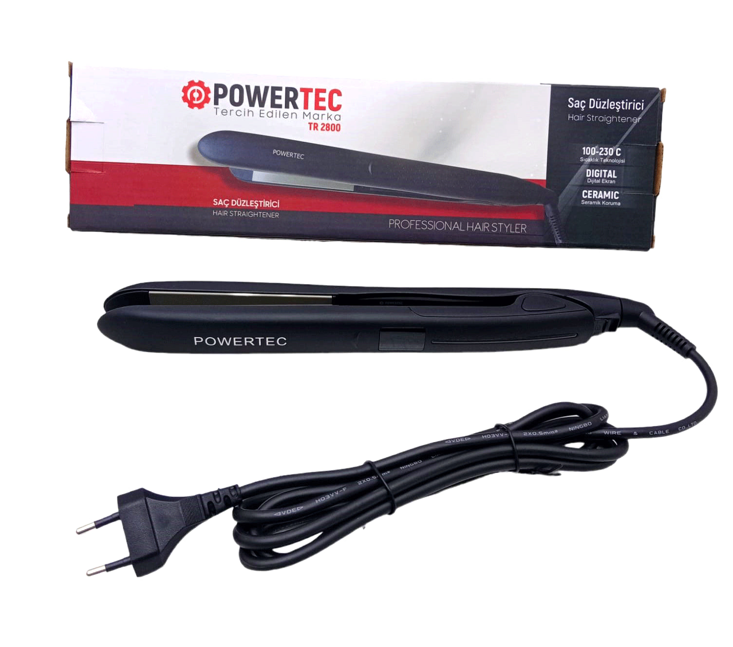 Powertec Tr-2800 Di̇ji̇tal Saç Düzleşti̇ri̇ci̇ Serami̇k 100°-230°c