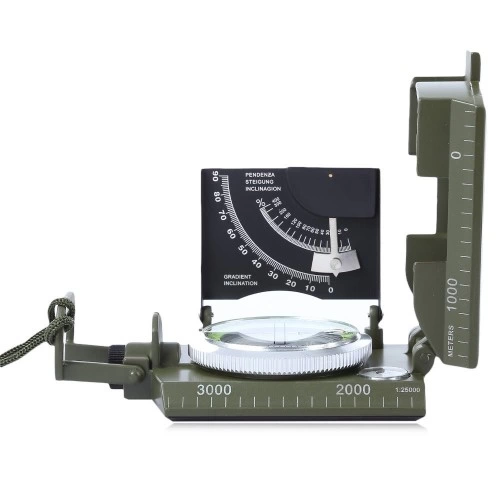 Prizmatik Suya Dayanıklı Işıltılı Pusula Ile Kılıfı Askeri Ordu Kamp Yürüyüş Seyahat Için Jeoloji P