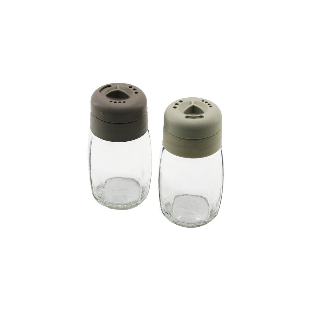 Qlux C-00532  Star çi̇zgi̇li̇   Cam  Tuzluk - Baharatlik  100cc   Plasti̇k Kapak= 3 Si̇ti̇l Döküm