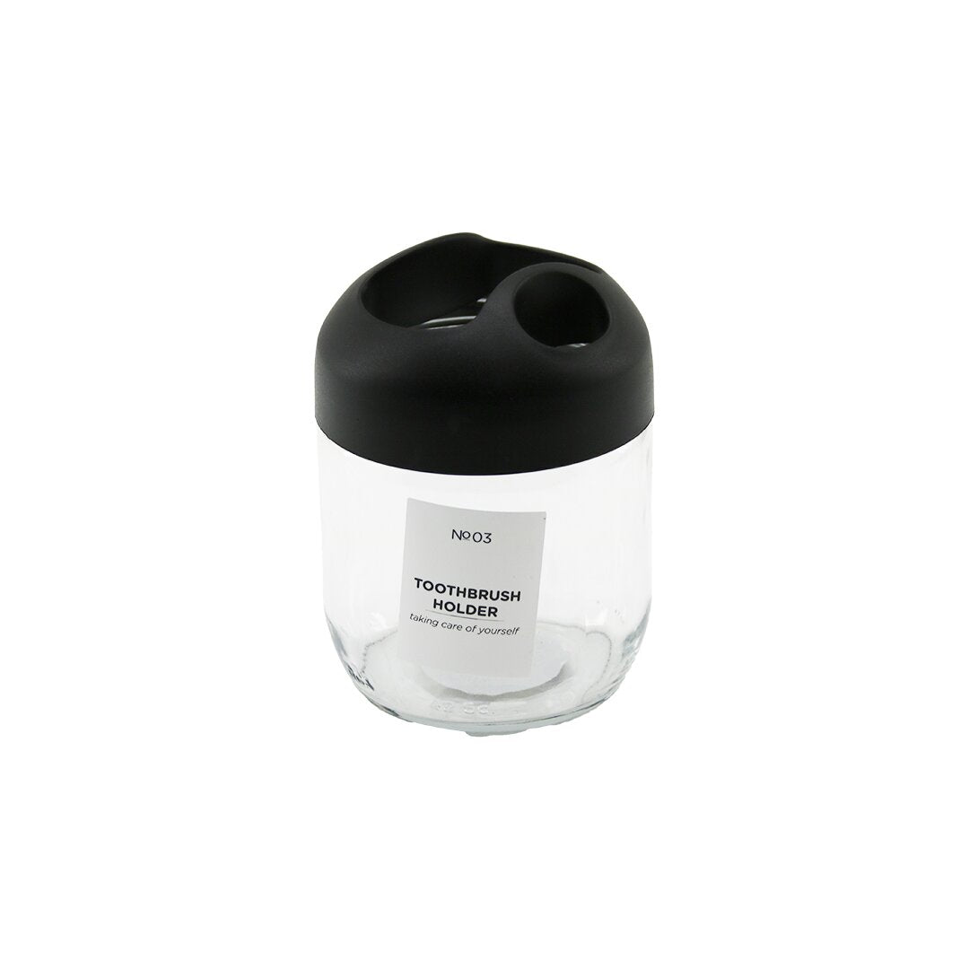 Qlux C-00551 No-03 Clary  Cam  Di̇ş Firçalik  425cc   3 Bölmeli̇ Si̇yah Plasti̇k Kapak Kapak