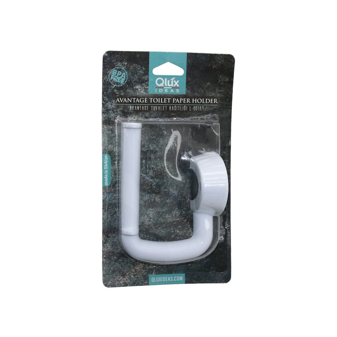 Qlux L-00107 Avantage Tuvalet Kağitlik  Beyaz Plasti̇k   Yapişkanli - Vi̇dali Montaj