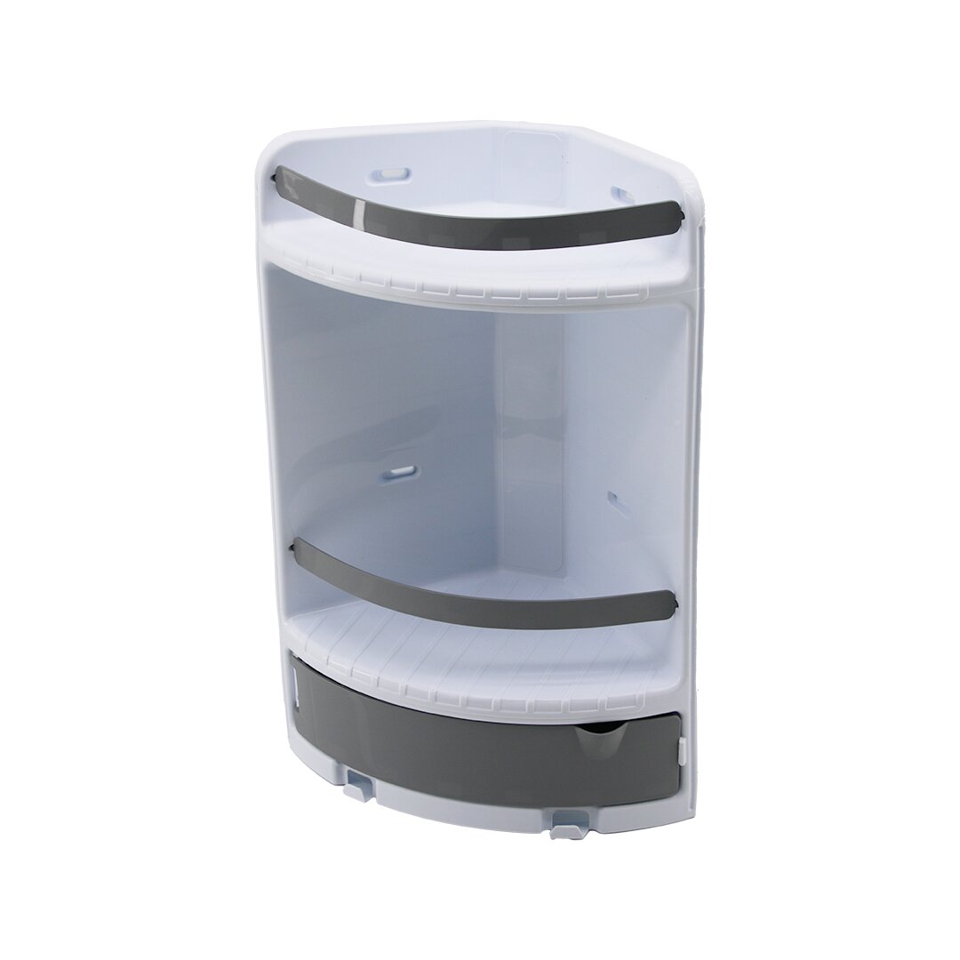 Qlux L-00289  çekmeceli̇   3 Katli   3gen   37x28x18x18cm  Banyo Köşesi̇  Plasti̇k   Vi̇dali Montaj