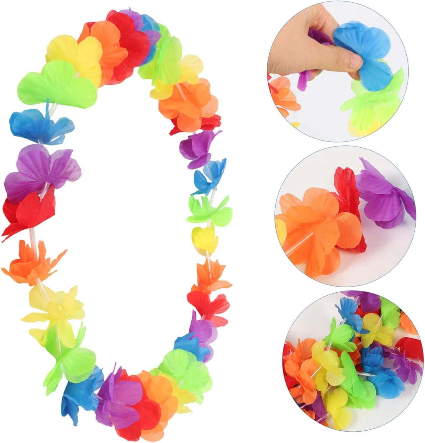 Hawaii Çiçekli Boyun Kolyesi - Renkli Tropikal Parti Leisi