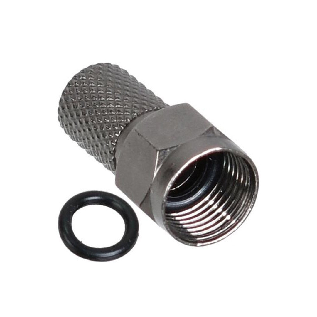 Черный герметичный F-разъем Rg6/u6 22 мм 