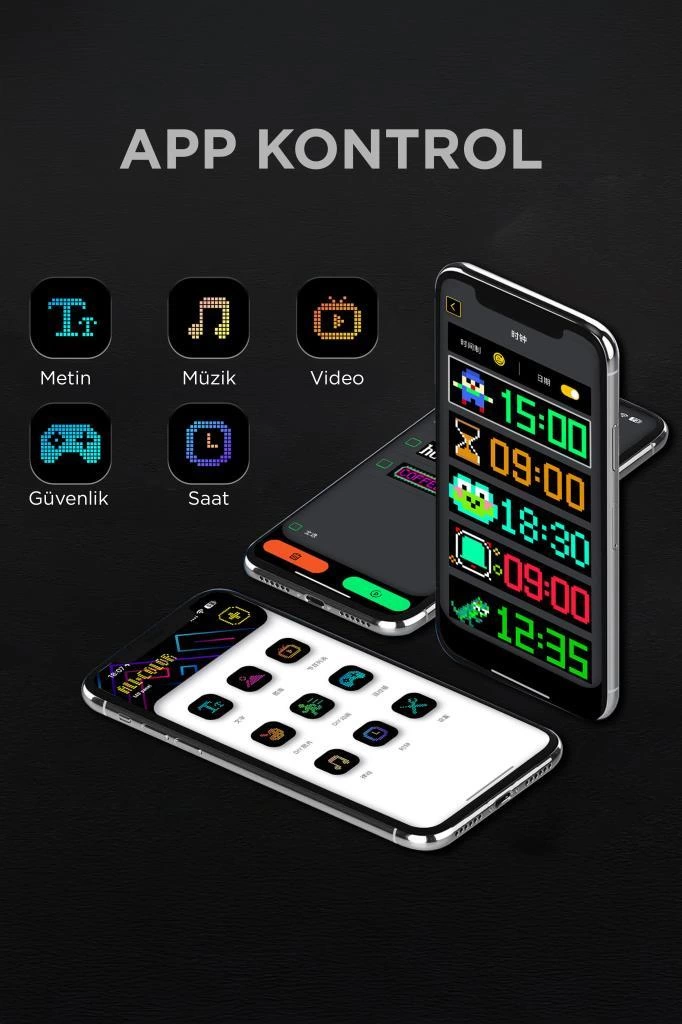 Rp1259 Led Matrix Panel 16x96cm Telefon Kontrollü Kayar Led Animasyon Aydınlatma
