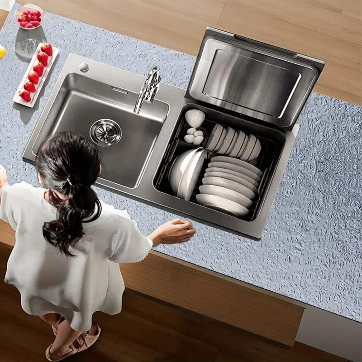 Rulo Gümüş Alüminyum Folyo Duvar Kağıdı, Kendinden Yapışkanlı Raf İçi, Su Geçirmez Folyo  2 mt x 60