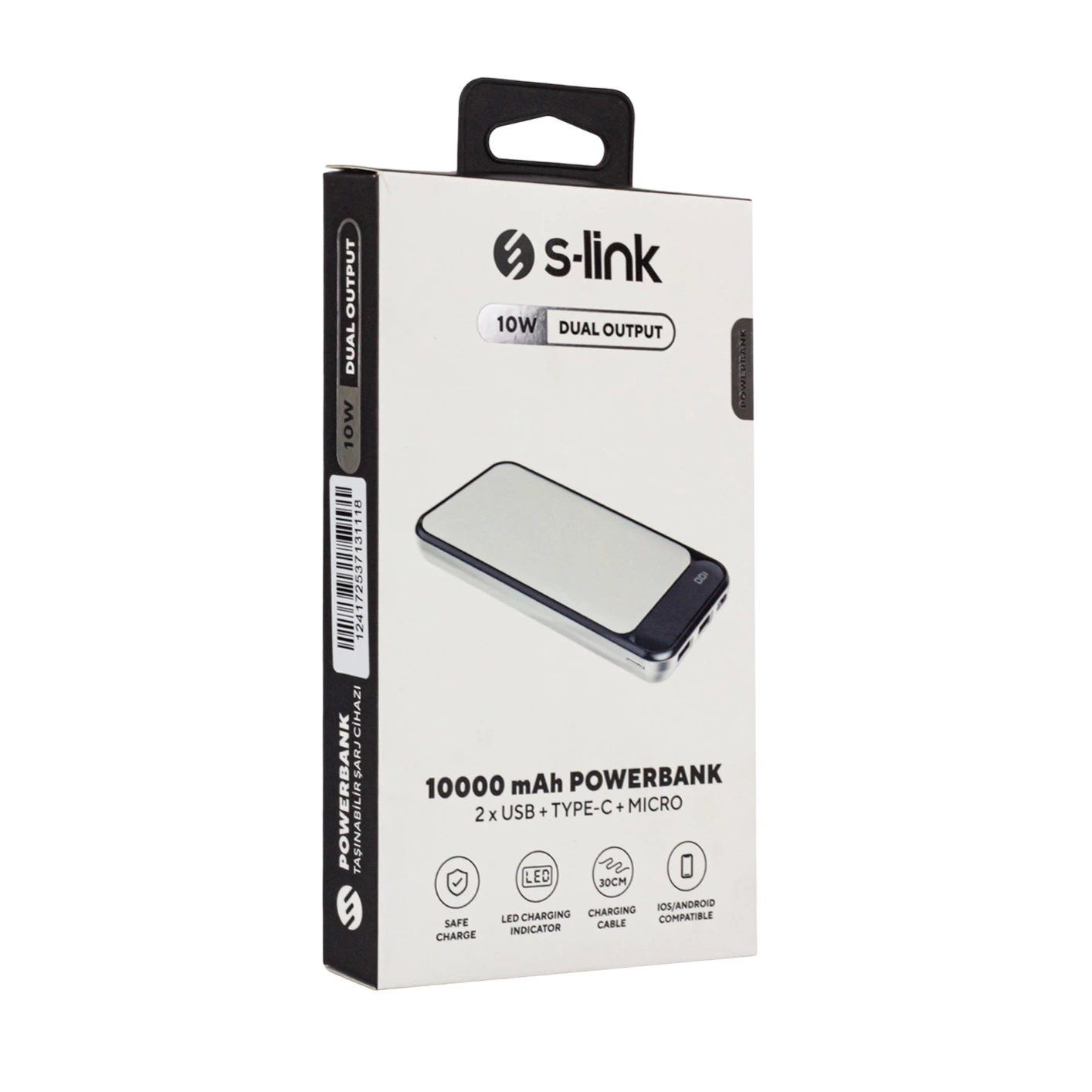 S-lınk Ip-g2710 10000 Mah Powerbank 2 Usb Port Beyaz Lcd Göstergeli Powerbank