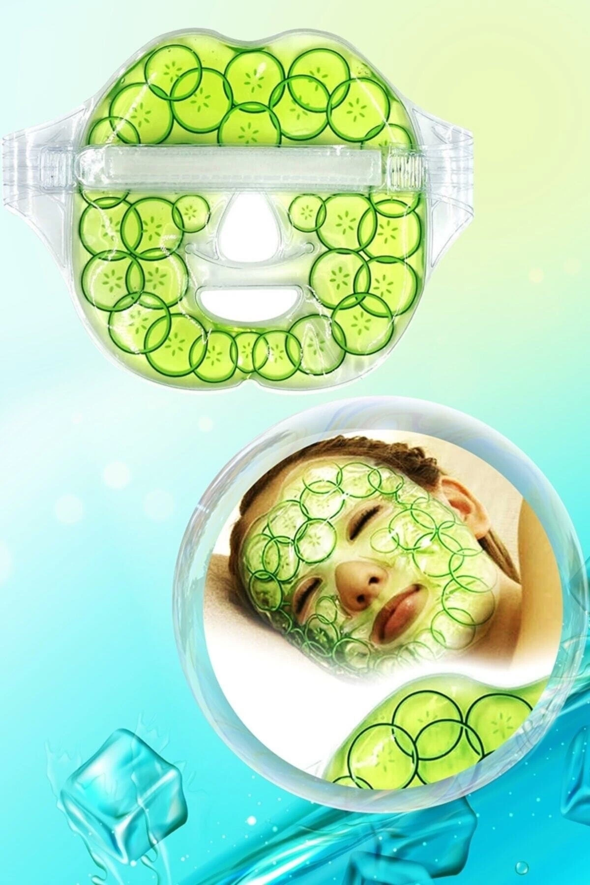 Salatalık Yüz Maske Jel Sıcak Soğuk Kullanım Rahatlatıcı