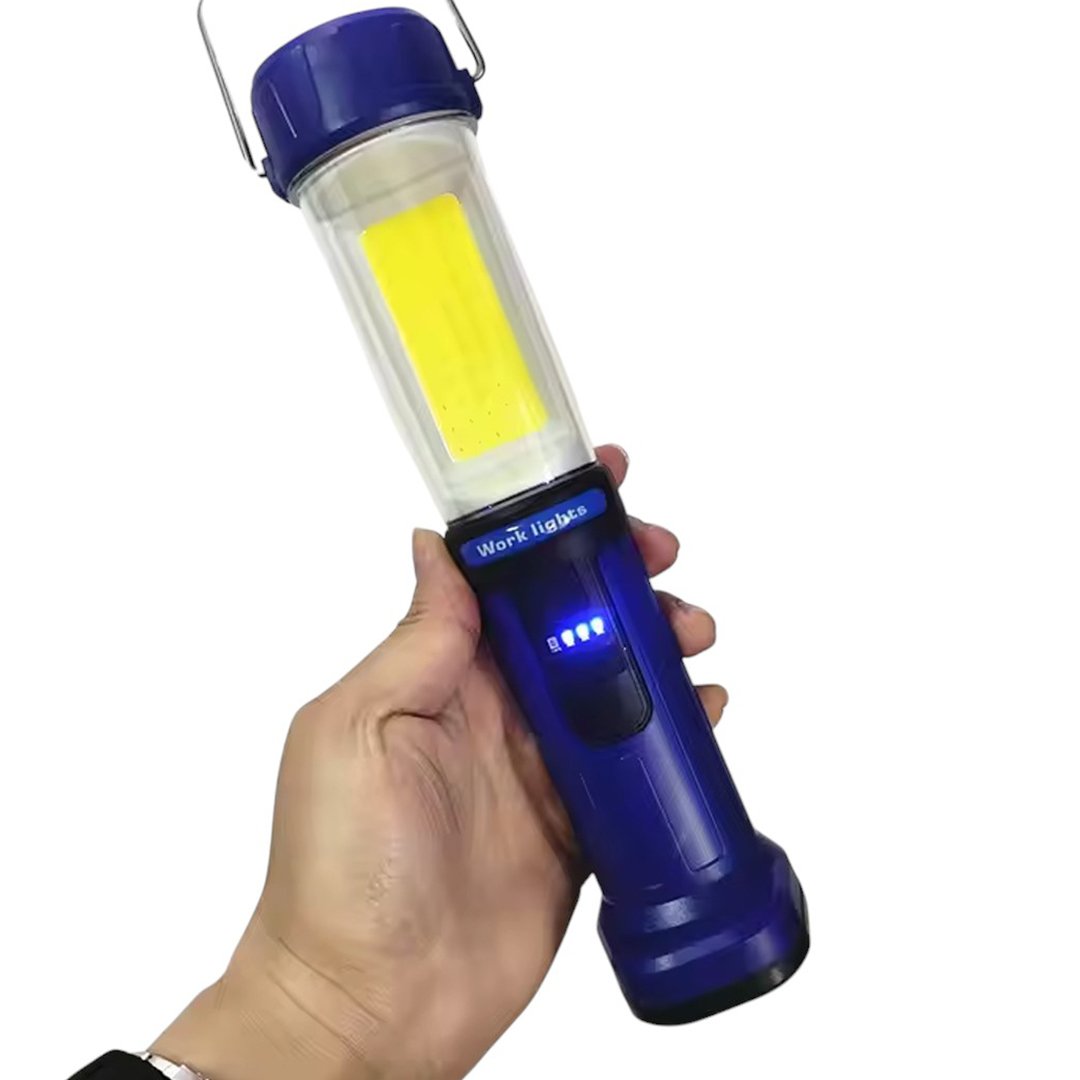 şarjli 30 Beyaz + 20 Mavi̇-kirmizi Smd Led / 55 Cob Ledli̇ 5 Modlu çalişma Lambasi Hk-802