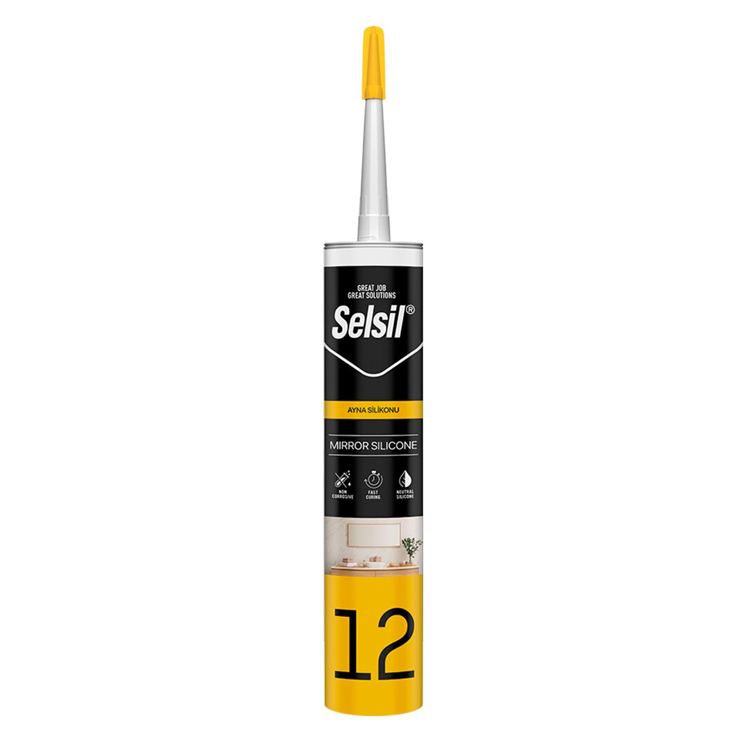 Selsi̇l 12 Code-2432  Ayna Montaj  Si̇li̇konu Clear  şeffaf  280ml