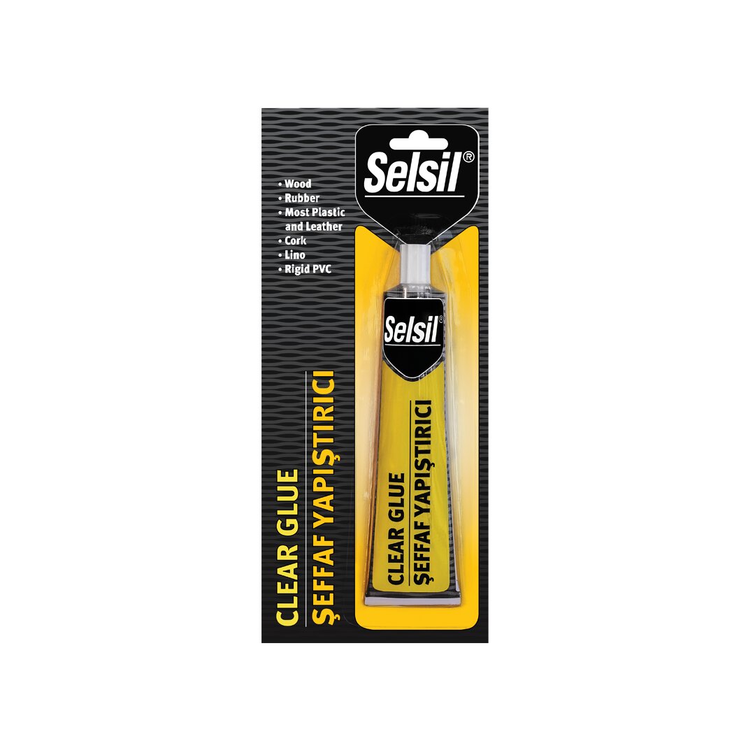 Selsil Clear Glue 70G Şeffaf Süper Yapıştırıcı Kağıt - Ahşap - Metal - Deri