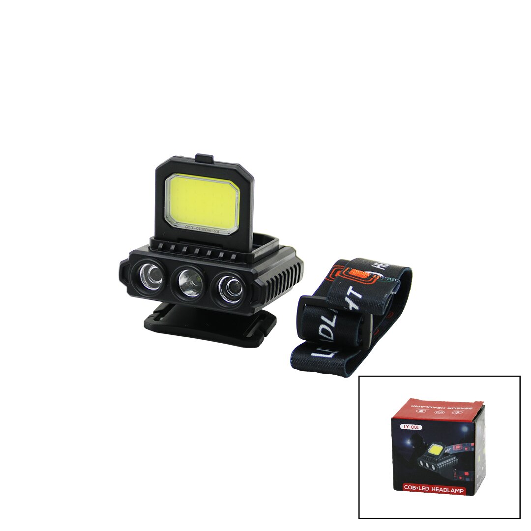 Sensörlü 2in1= Cob - 3 Göz Led Kafa Lambasi Fener Usb şarjli