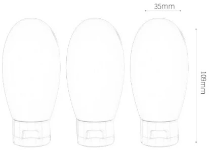 Pratik Seyahat Tipi Doldurulabilir Krem Şampuan Kutusu 3 Lü Set