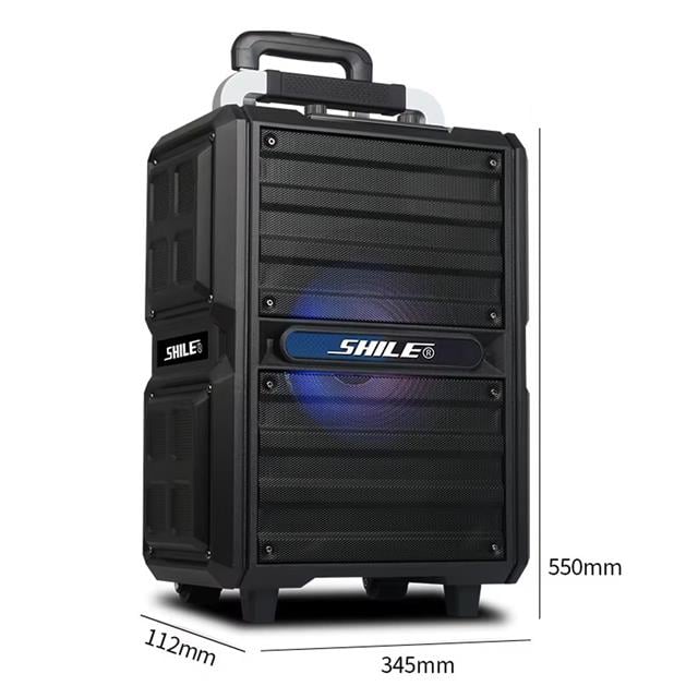 Shile SL-2017 50 Watt Taşınabilir Seyyar Aktif Amfi Hoparlör Kablosuz EL + Yaka Mikrofonlu USB+SD+B