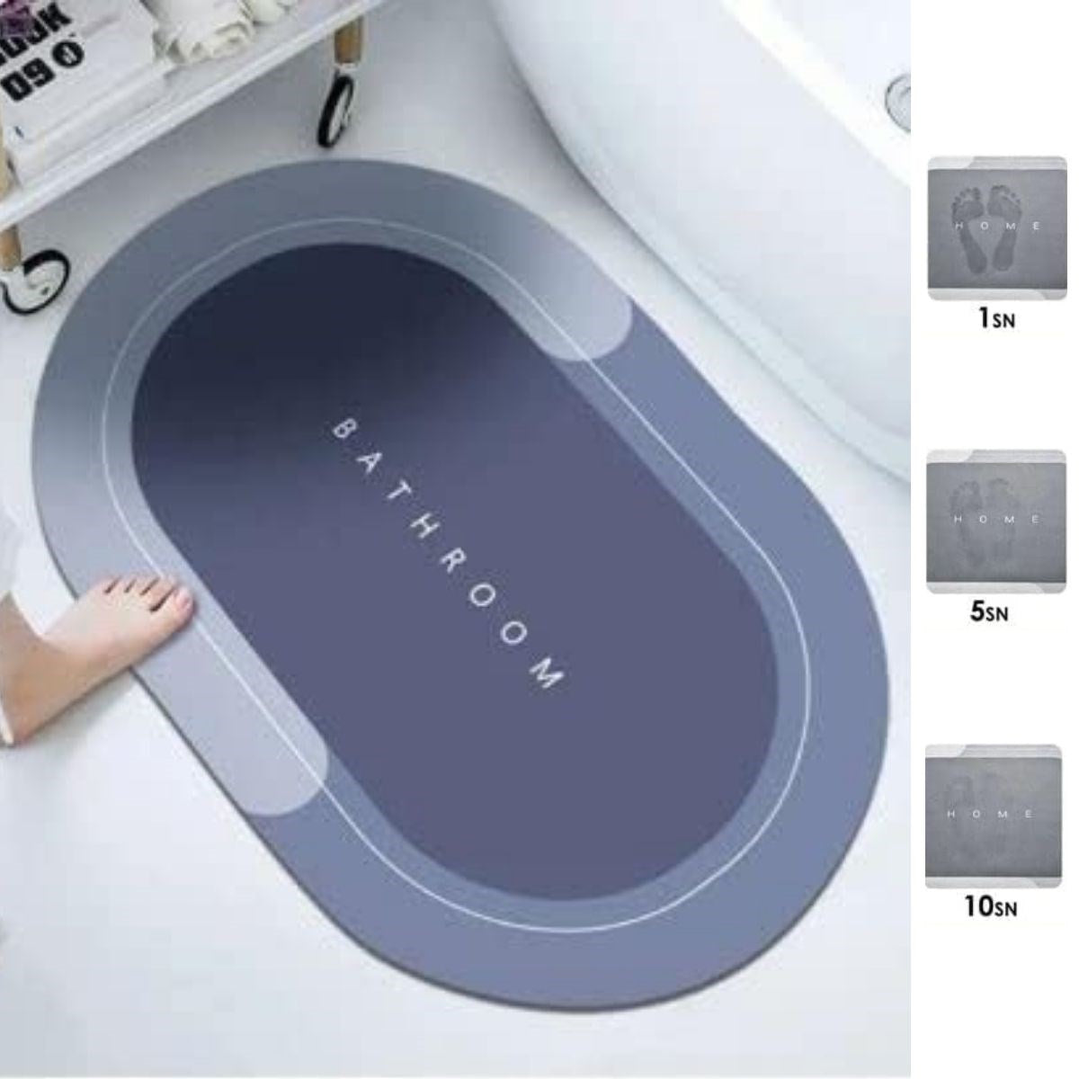 Sıhırlı Süper Su Emıcı Kaymaz Tabanlı Oval Paspas 40*60 Cm