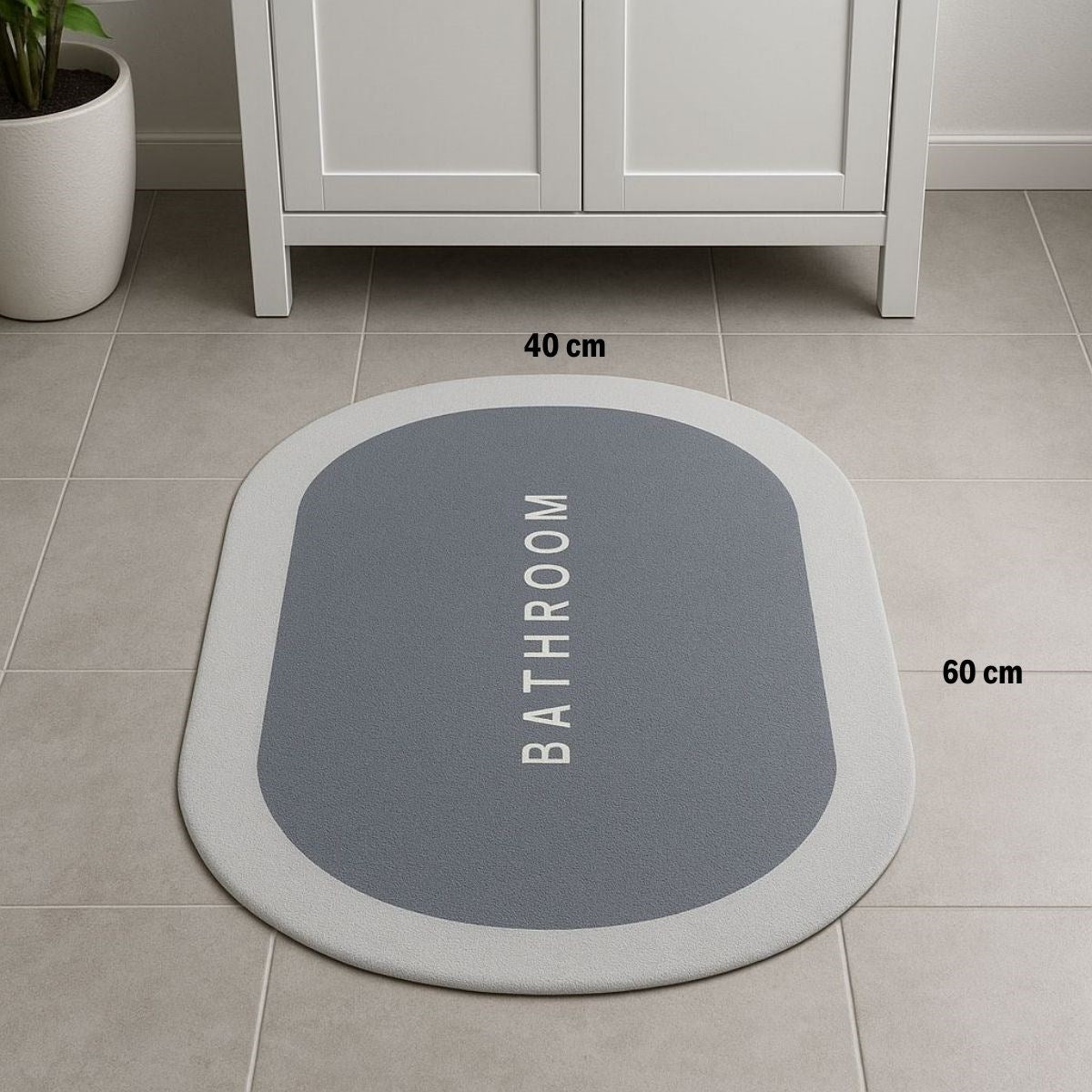 Sıhırlı Süper Su Emıcı Kaymaz Tabanlı Oval Paspas 40*60 Cm