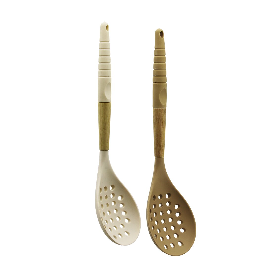 Si̇li̇kon Kevgi̇r Ahşap Bambu Sap - Si̇li̇kon Kilifli 32cm