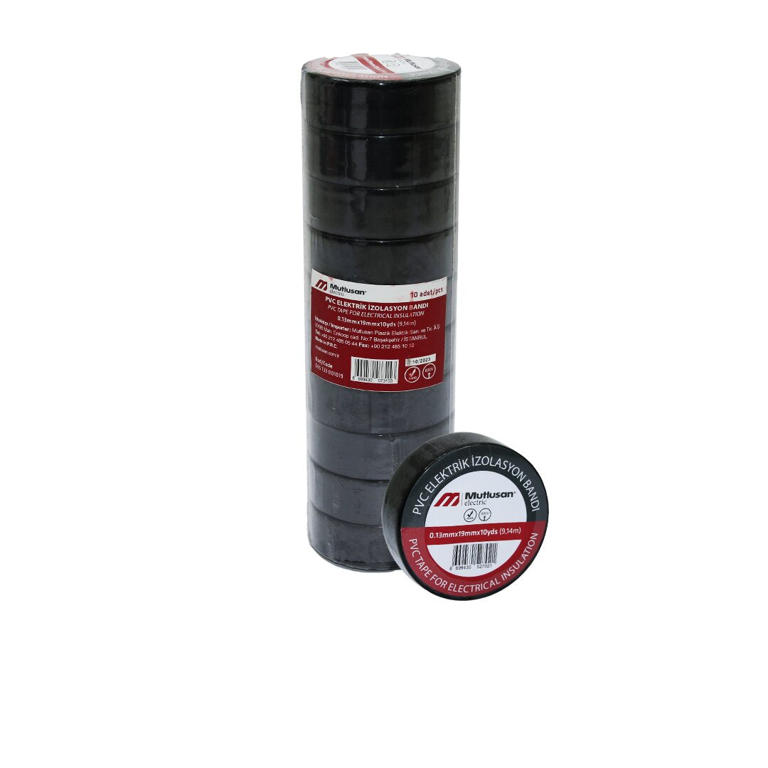 Si̇yah Pvc İzolasyon Elektri̇k Banti 0.13x19x10yds 9.14mm