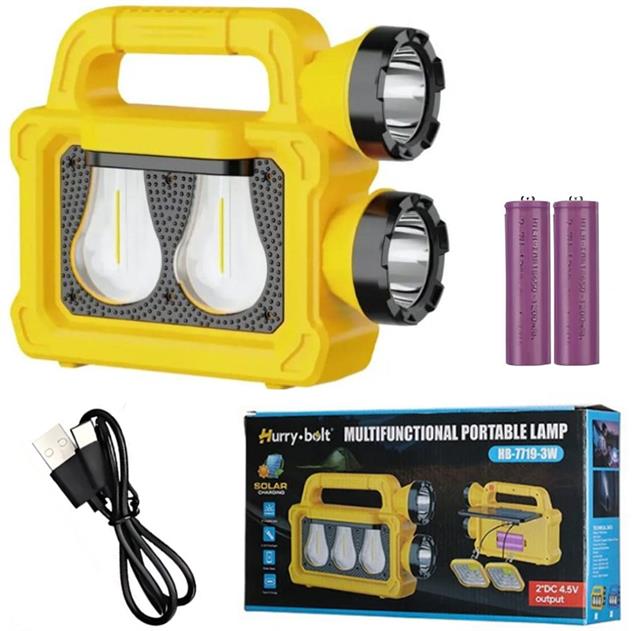 Solar Panelli 6 Işık Modlu Powerbank Özellikli 2400mAh Type C Giriş 5V Led Kamp Feneri