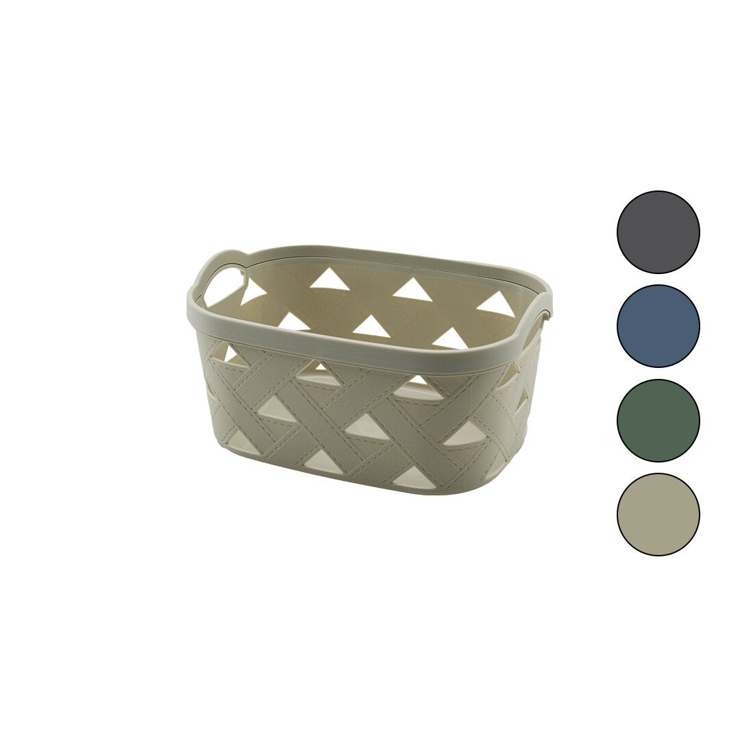 Sunplast Sd-5003 No-3 3.8lt çok Amaçli Sepet Deri̇ Görünüm Desenli̇ Renkli̇ Plasti̇kçi̇ft Dahi̇li̇ Kulp
