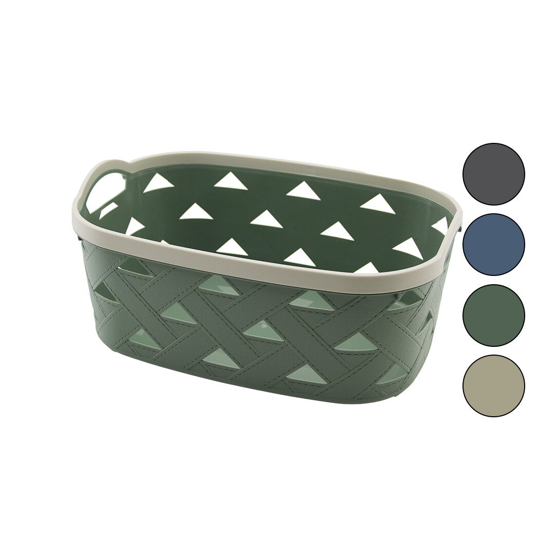 Sunplast Sd-5005 No-5 10.6lt çok Amaçli Sepet Deri̇ Görünüm Desenli̇ Renkli̇ Plasti̇kçi̇ft Dahi̇li̇ Kulp