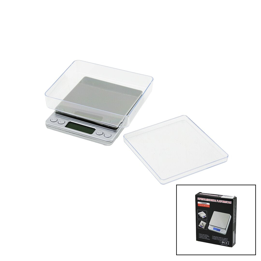 SUPERIOR MINI I-2000 3000GR/0.1GR MİNİ=10.5X13CM HASSAS TARTI - TERAZİ ŞEFFAF PLS.KAPAK  PİLLİ