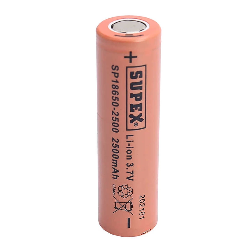 Supex 18650-2500 3.7 Volt 2500 Mah Düz Kafa Lı-ıon Pil Tekli