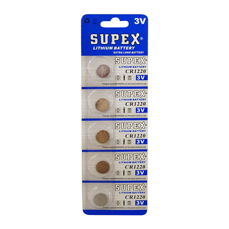 Литиевая батарея Supex Cr1220 3 В, 5 блистеров 