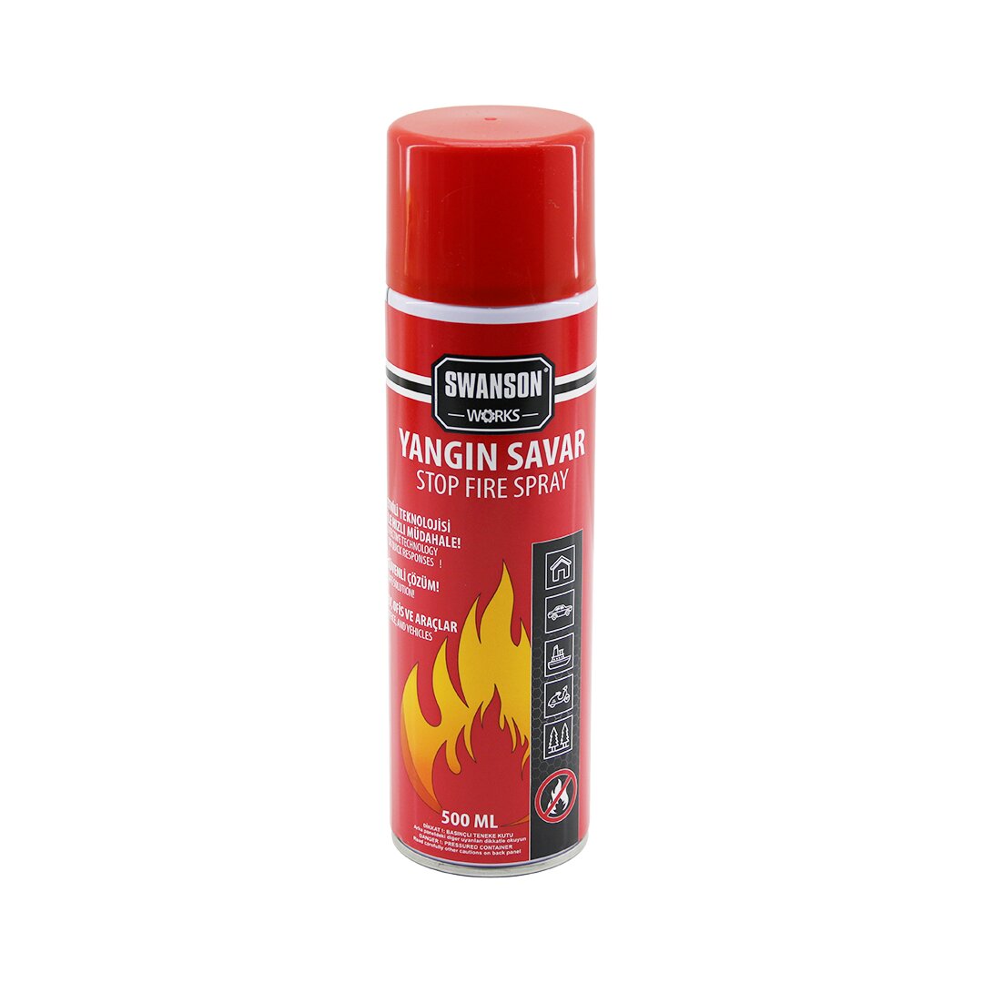 Swanson Works Yangin Savar Sprey 500ml  Ev - Ofi̇s - Oto Araç   Ateş Boğucu Köpük Tabaka Oluşturur