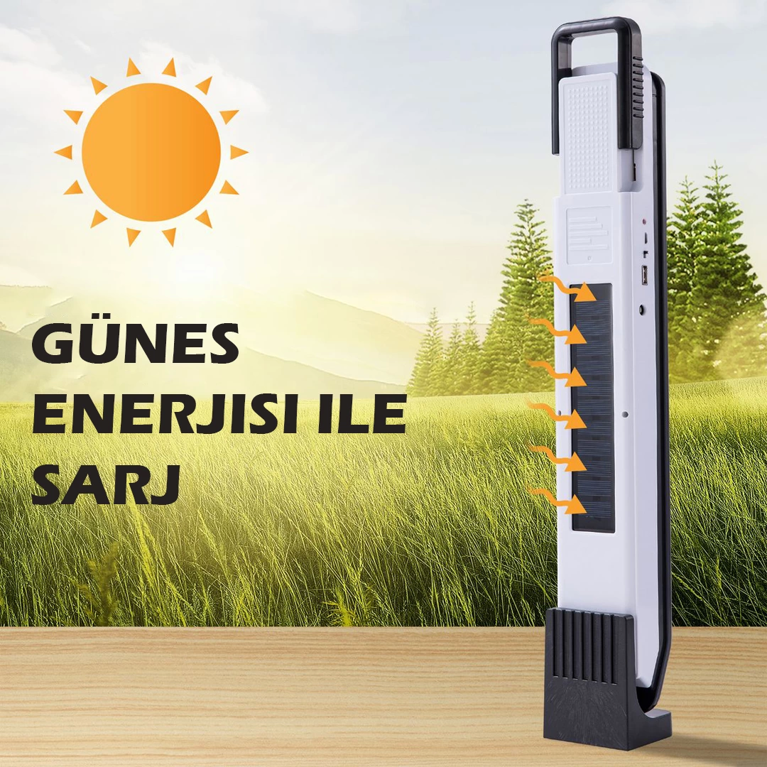 T2 58 Ledli Solar Ve Powerbank Özellikli Işıldak