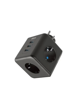 Termal Akım Korumalı Isıya Dayanıklı 3’lü Duvar Tipi Priz 3x Usb 1x Type-c