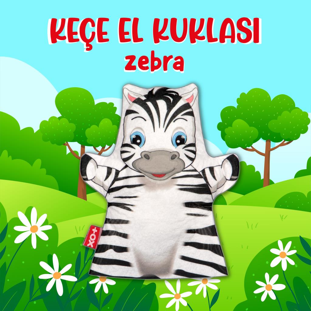 Zebra Vahşi Hayvanlar Keçe El Kukla