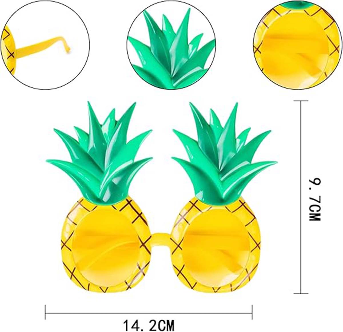 Tropıkal Hawaıı Ananas şekıllı Partı Gözlüğü 9.5 X 14 Cm
