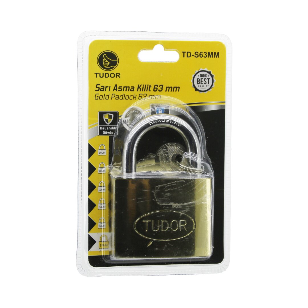 Tudor Td-s63mm  Vakumlu   63mm - Sari   Kisa Kancali  Asma Ki̇li̇t