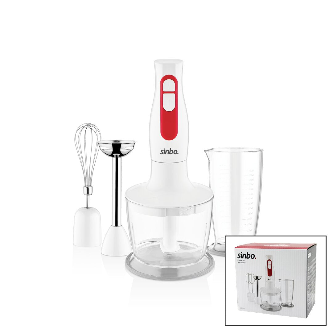 Turbo El Blender Seti̇ Doğrayici- Mi̇kser- Blender 2 Kademe Hiz 600ml Hazne - 700ml ölçü Kabi Shb-3100s