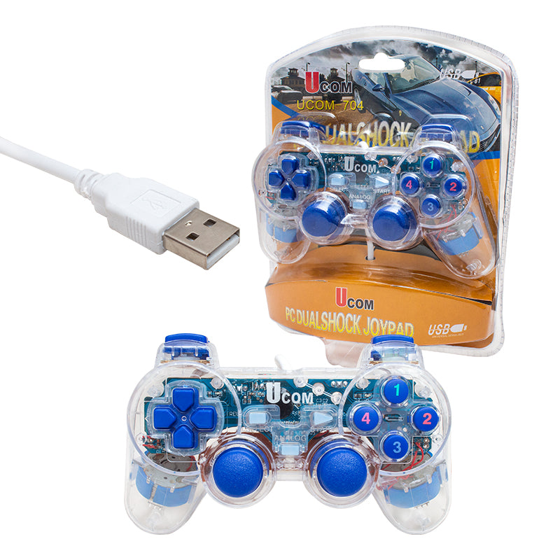 Ucom-704 Double Shock şeffaf Joypad Oyun Kolu