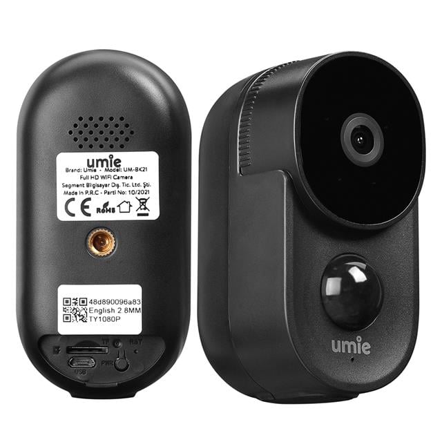 UMIE 2MP Iki Yönlü Ses TF Kart Kablosuz Tuya Destekli Akıllı IP Kamera 6700 mAh Bataryalı