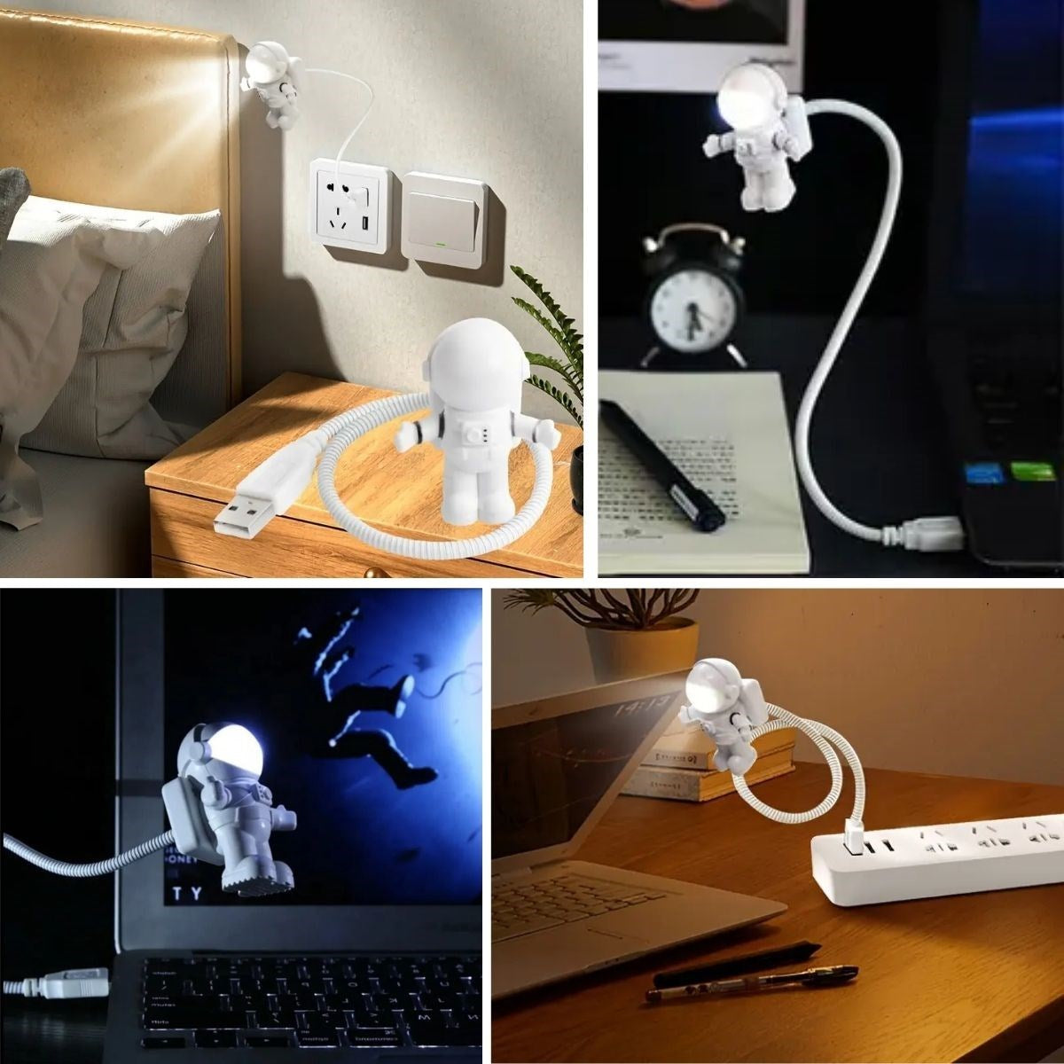 Usb Astronot Gece Lambası, Masa Lambası, Kıtap Okuma Lambası Işığı