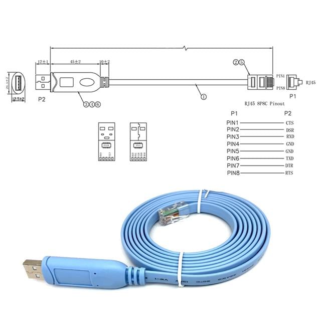 USB FT232RL Chip to RJ45 Ethernet Kablo