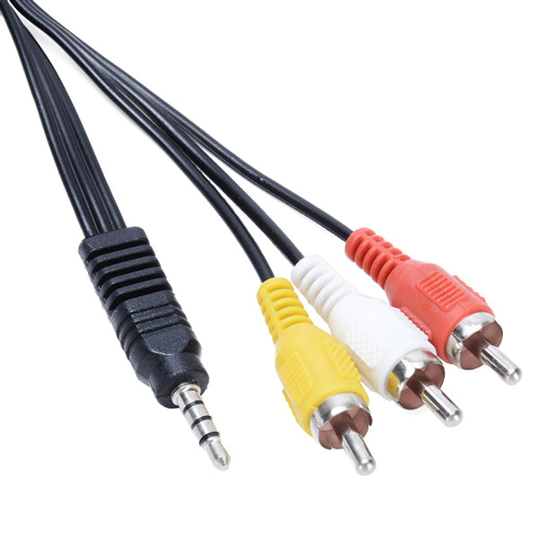 Uydu Alicisi Av Kablo 3.5 Mm St Erkek / 3 Rca Kablo 1.2 Metre Kisa Jack Model