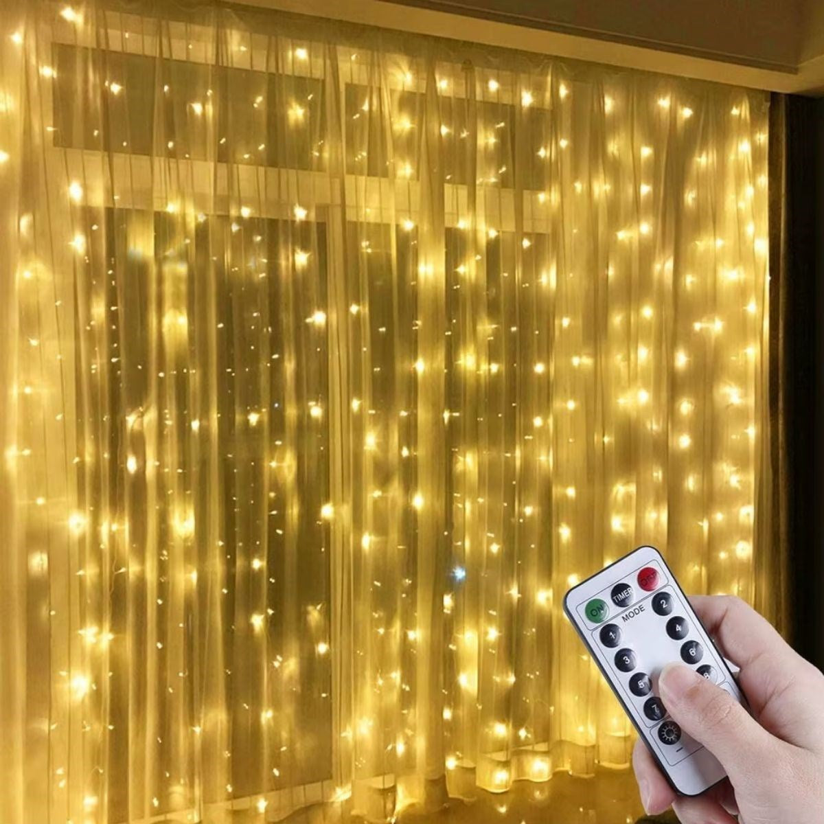 Uzaktan Kumandalı Led Perdeye Takılabılen Kancalı Işık Usb 3x3 Metre Perı Perde Led