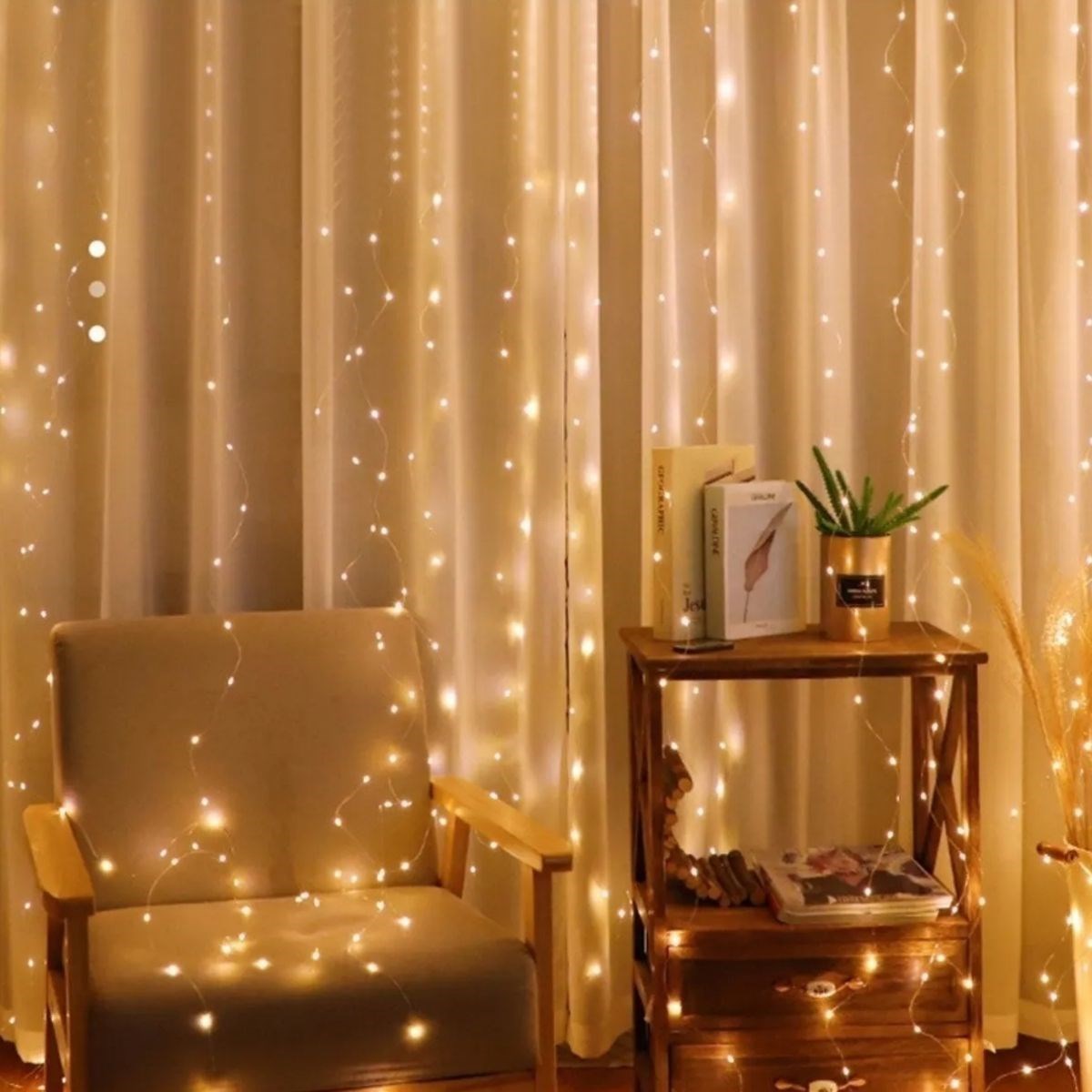 Uzaktan Kumandalı Led Perdeye Takılabılen Kancalı Işık Usb 3x3 Metre Perı Perde Led