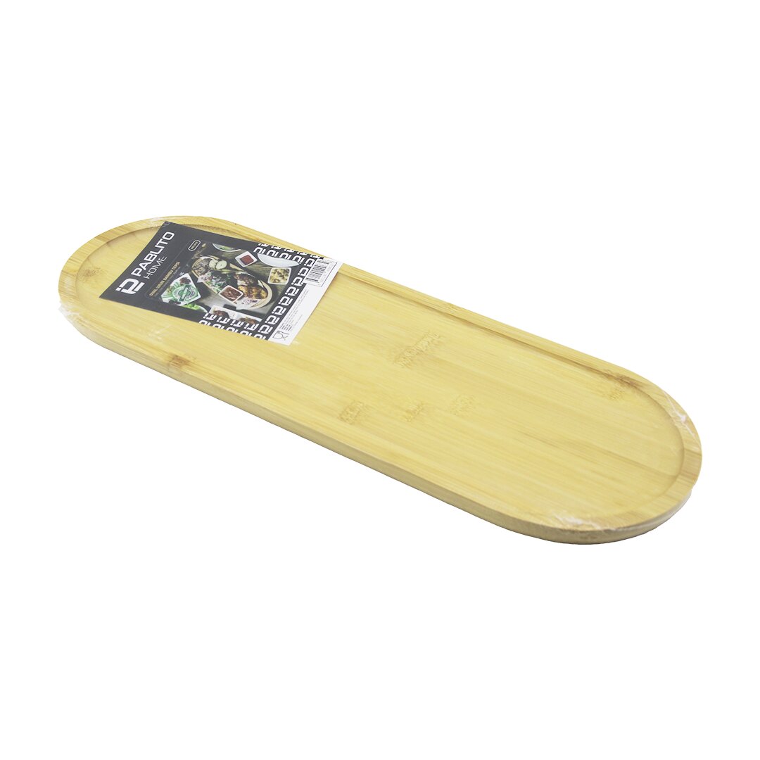 Uzun Oval  Ahşap Bambu Sunum Tepsi̇  16x45cm
