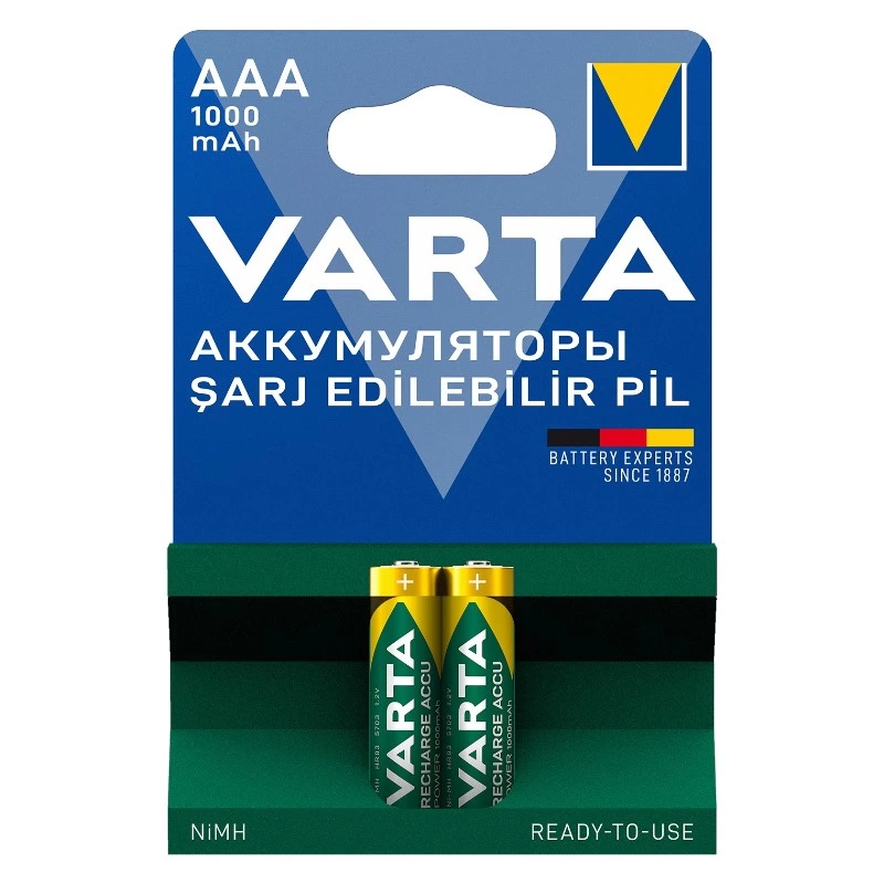 Varta Nı-mh 1.2 Volt - 1000 Mah Hr03 Aaa Şarjlı 2li İnce Kalem Pil