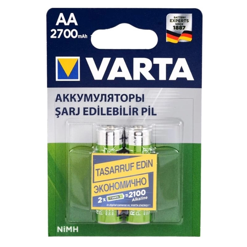 Varta Nı-mh 1.2 Volt - 2700 Mah Hr6 Aa Şarjlı 2li Kalem Pil